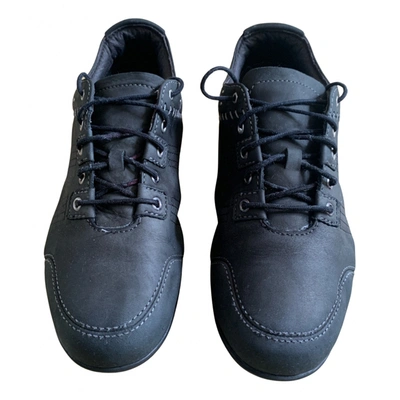 Pre-owned Timberland Leather Low Trainers In Black