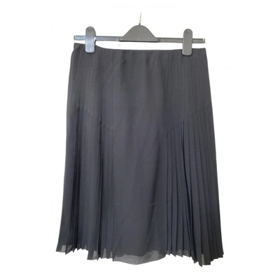 Pre-owned Elie Tahari Silk Mid-length Skirt In Black