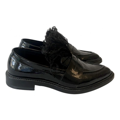 Pre-owned Christopher Kane Patent Leather Flats In Black
