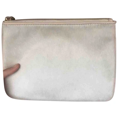 Pre-owned Gigi New York Leather Clutch Bag In Beige