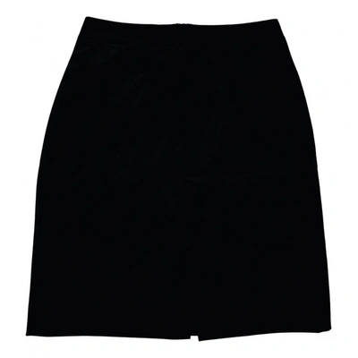 Pre-owned Dkny Wool Mid-length Skirt In Black