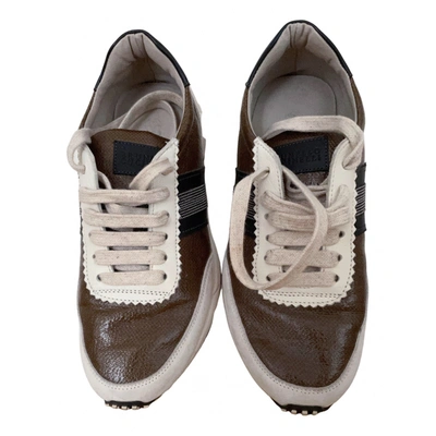 Pre-owned Brunello Cucinelli Leather Trainers In White