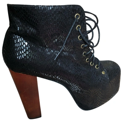 Pre-owned Jeffrey Campbell Lace Up Boots In Anthracite