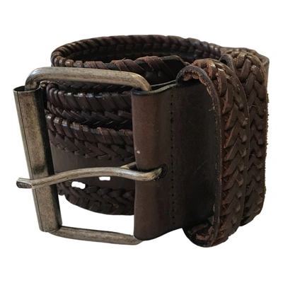 Pre-owned Essentiel Antwerp Leather Belt In Brown