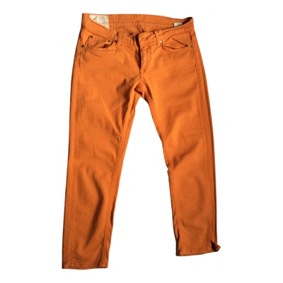 Pre-owned Dondup Trousers In Orange