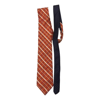 Pre-owned Tommy Hilfiger Silk Tie In Orange