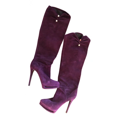 Pre-owned Le Silla Boots In Purple