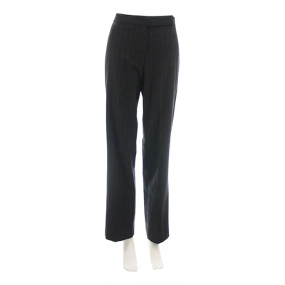 Pre-owned Luciano Barbera Wool Straight Pants In Grey