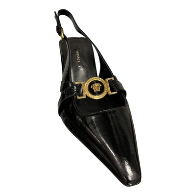 Pre-owned Versace Leather Mules In Black