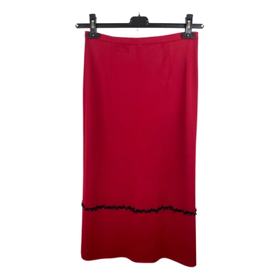 Pre-owned D&g Mid-length Skirt In Red