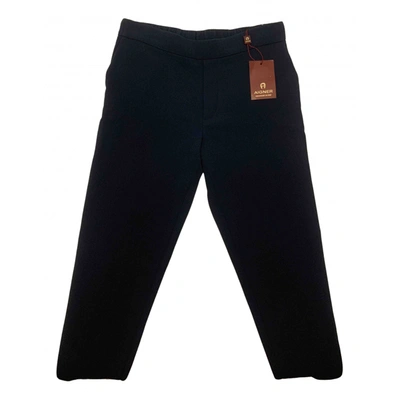 Pre-owned Aigner Straight Pants In Blue