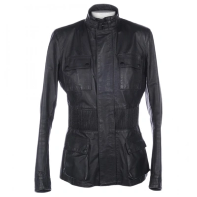 Pre-owned Belstaff Leather Biker Jacket In Black