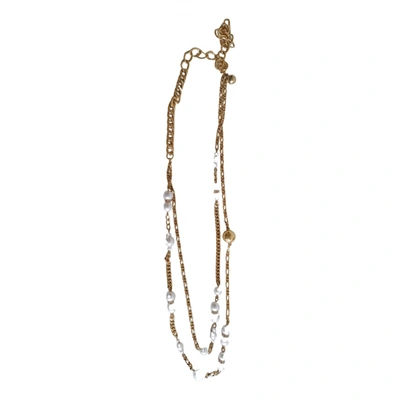 Pre-owned Pinko Long Necklace In White