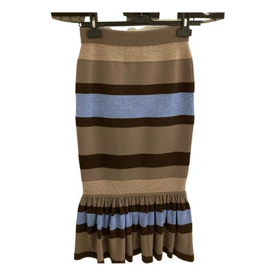 Pre-owned Antonio Marras Wool Maxi Skirt In Brown