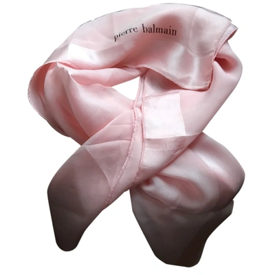 Pre-owned Pierre Balmain Silk Neckerchief In Pink