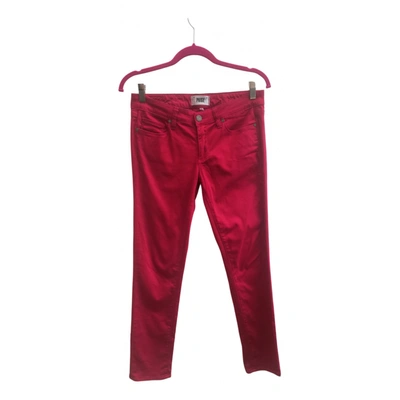 Pre-owned Paige Slim Pants In Red