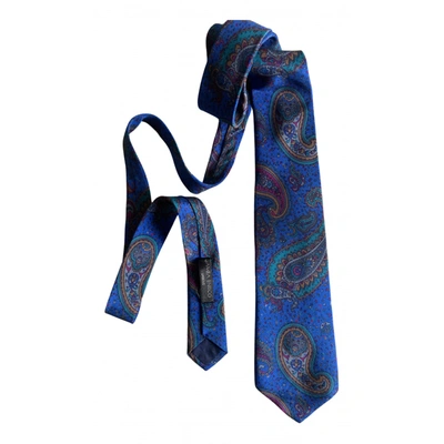 Pre-owned Altea Silk Tie In Blue