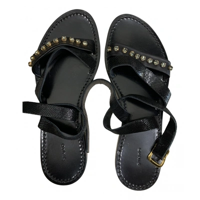 Pre-owned Pinko Leather Sandal In Black