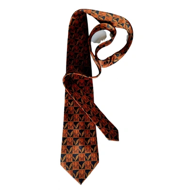 Pre-owned Lanvin Silk Tie In Brown