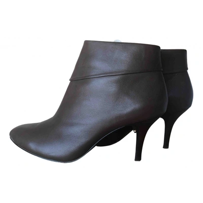 Pre-owned Ash Leather Ankle Boots In Grey