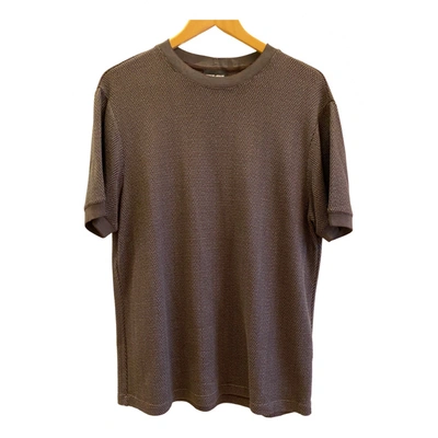 Pre-owned Giorgio Armani Silk T-shirt In Brown