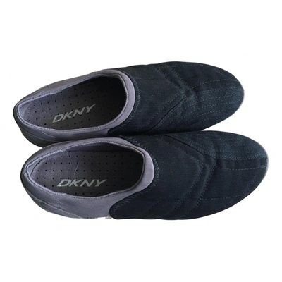 Pre-owned Dkny Cloth Trainers In Grey