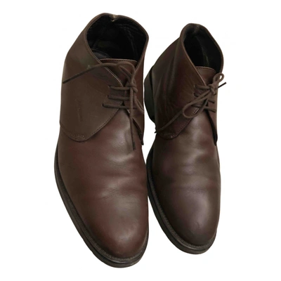 Pre-owned Bruno Magli Leather Boots In Brown