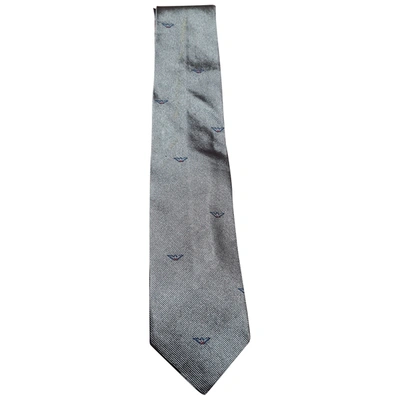 Pre-owned Giorgio Armani Silk Tie In Silver