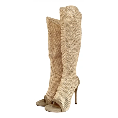Pre-owned Ermanno Scervino Cloth Boots In Beige