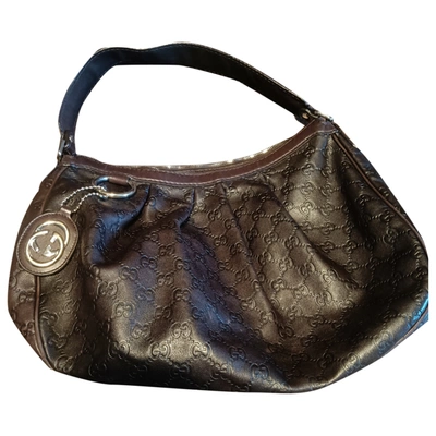 Pre-owned Gucci Leather Handbag In Brown