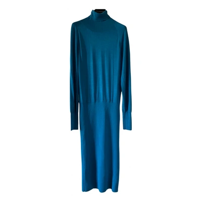 Pre-owned Stella Mccartney Wool Mid-length Dress In Turquoise