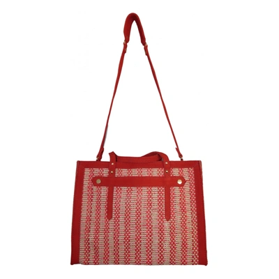 Pre-owned Petite Mendigote Leather Tote In Red