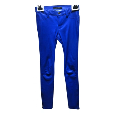 Pre-owned J Brand Leather Slim Pants In Blue