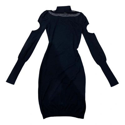 Pre-owned Ermanno Scervino Wool Mid-length Dress In Black