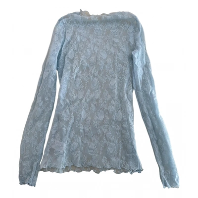 Pre-owned Wolford Lace Top In Blue