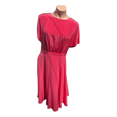 Pre-owned Karen Walker Silk Mid-length Dress In Pink