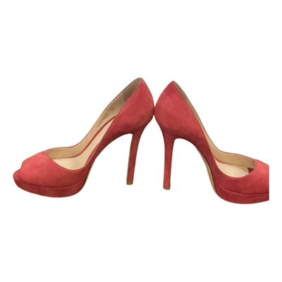 Pre-owned Emporio Armani Leather Heels In Red