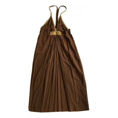 Pre-owned Pinko Mid-length Dress In Brown