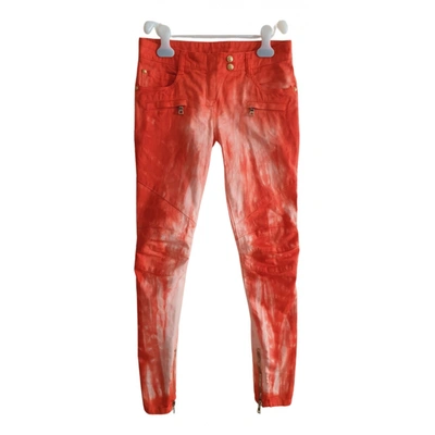 Pre-owned Balmain Jeans In Red