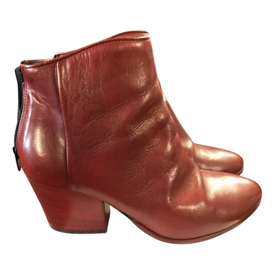 Pre-owned Fiorifrancesi Leather Ankle Boots In Red