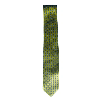 Pre-owned Longchamp Silk Tie In Green