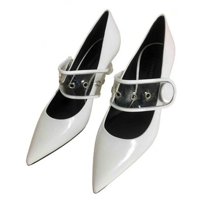 Pre-owned Casadei Leather Heels In White
