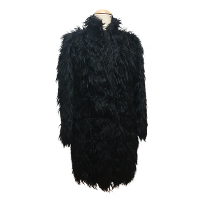 Pre-owned Dondup Faux Fur Coat In Black