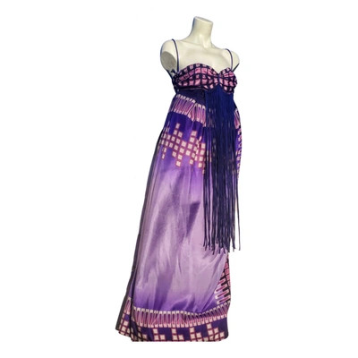 Pre-owned Patrizia Pepe Silk Maxi Dress In Purple
