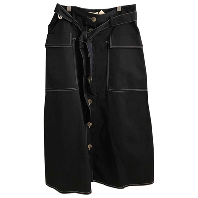 Pre-owned Attic And Barn Mid-length Skirt In Black