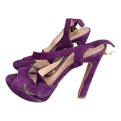 Pre-owned Miu Miu Sandals In Purple