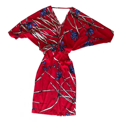 Pre-owned P.a.r.o.s.h Silk Mid-length Dress In Red