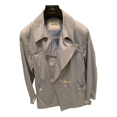 Pre-owned Geox Trench Coat In Grey