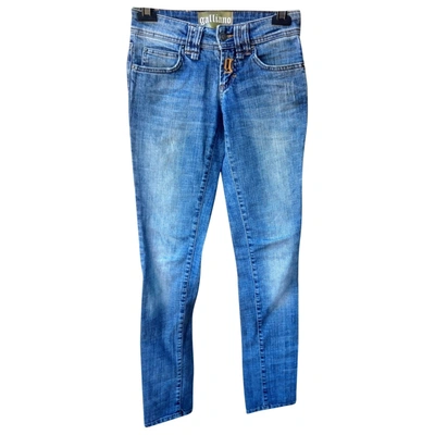 Pre-owned Galliano Straight Jeans In Turquoise