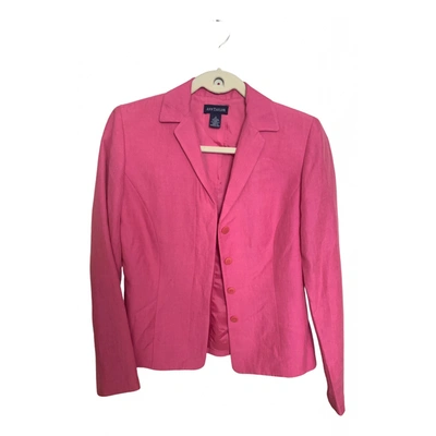 Pre-owned Ann Taylor Linen Blazer In Pink